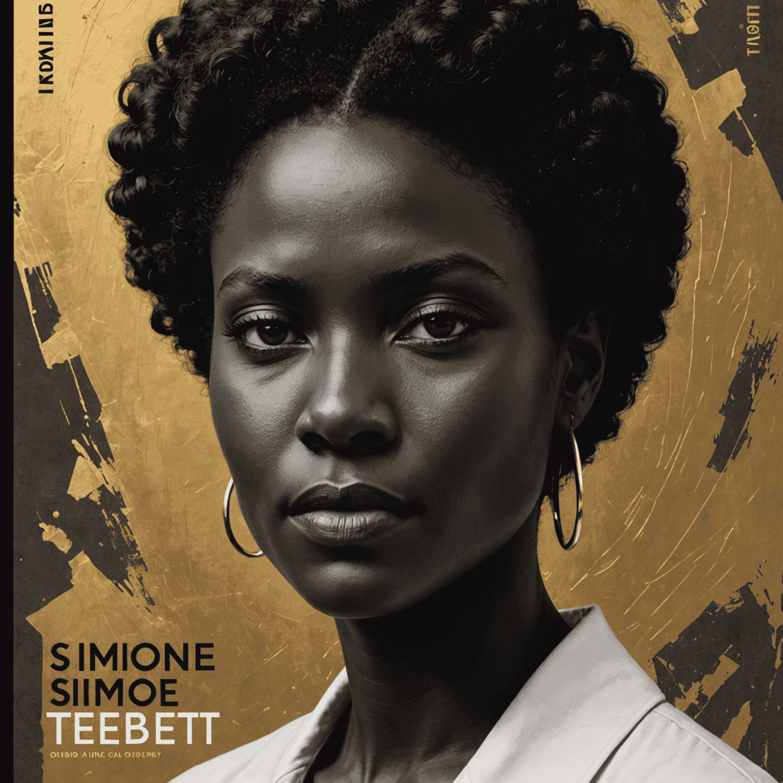 Capa do livro de Simone Tebet, com seu retrato em preto e branco em destaque, sobre um fundo em tons de marrom e cinza. O título do livro está em letras douradas na parte superior.